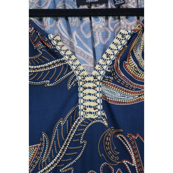 Susan Graver Artisan Long Bell Sleeve Tunic-Size 1X-Rhinestones - Picture 4 of 10